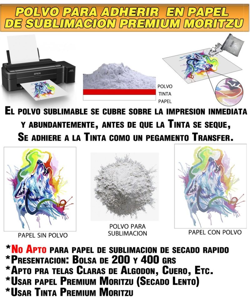 DS203-80, Polvo Poliamida, Sublipolvo de 200gr para Sublimación en Telas Claras de Algodón - Imagen 6