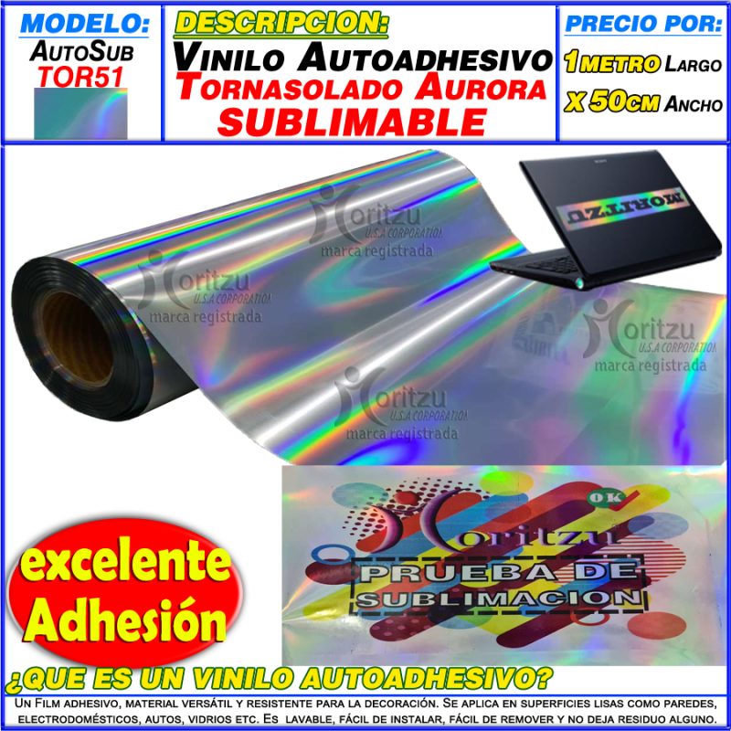 AUTOSUB-TOR51. Vinilo Autoadhesivo Tornasolado Camaleón Sublimable - Imagen 3